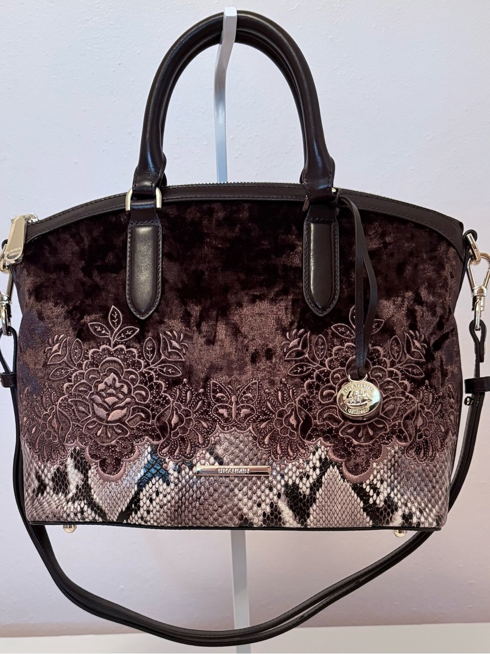 New Brahmin Duxbury Nocturnal Balmoral Satchel Pristine